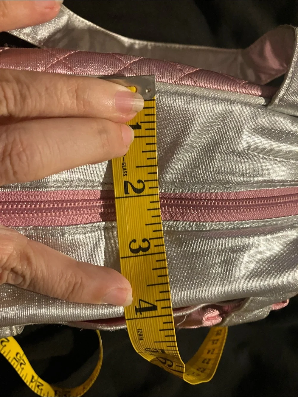 Vintage Hello Kitty Pink Quilted Mini Duffle Bag Metallic Silver Y2K 2005
